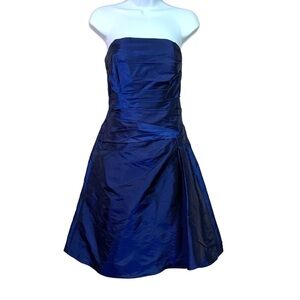 XS Blue Iridescent Strapless Formal Dress Sleeveless Prom Special Occasion 0 2